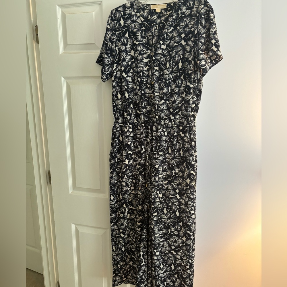 Black and White Floral Jumpsuit